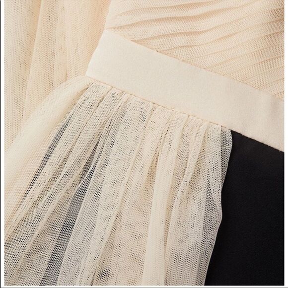 BCBGMAXAZRIA Eve Overlay Walk-through Jumpsuit Evening Gown Almond Blossom XS - Picture 5 of 7